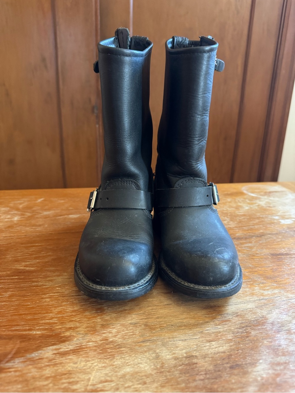 Vintage Frye Engineer 12R Black Leather Harness Motorcycle Boots Women’s 6.5 USA